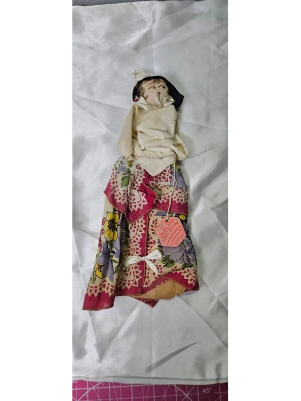 Vintage Hanky Doll Three Zephyr Handkerchiefs by H.I. Herzman Co. Original Tag